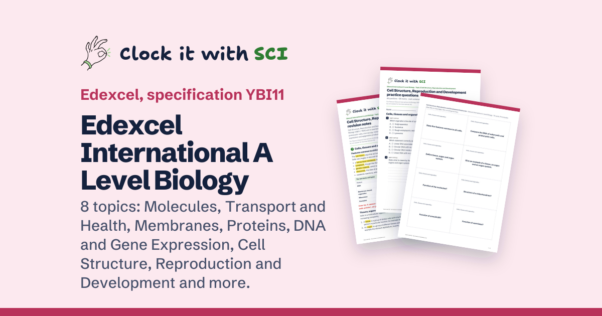 Edexcel International A Level Biology Topic Tests (YBI11)